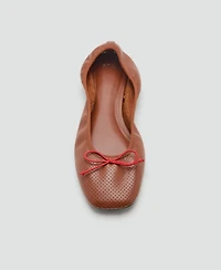 Mango Women's Bow Perforated Ballet Flats