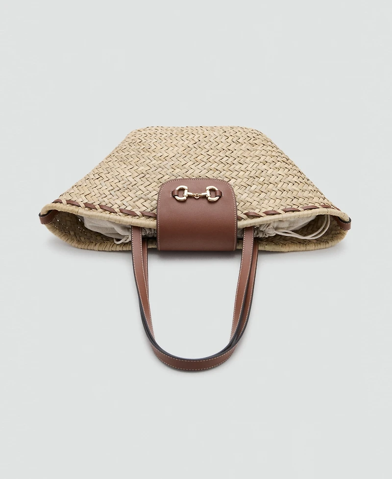 Mango Women's Medium Natural Fiber Basket Bag