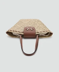 Mango Women's Medium Natural Fiber Basket Bag