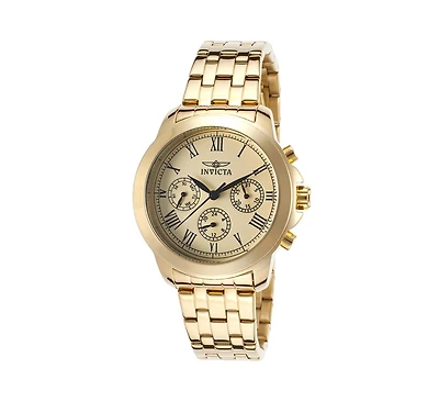 Invicta Women's 21654 Specialty Quartz Chronograph Gold Dial Watch