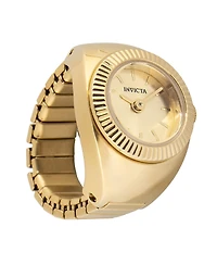 Invicta Women's 48947 Mini Ring Watch Quartz 2 Hand Gold Dial Watch