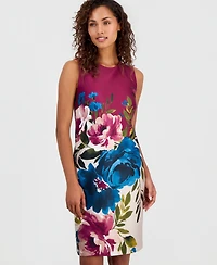 Anne Klein Petite Sleeveless Printed Scuba Sheath Dress