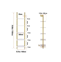 Sugift 5 Tier Industrial Ladder Shelf in Open Wall Mount