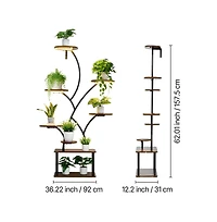 Sugift 8 Tier Lighted Plant Stand Indoor Metal Shelf with Grow Lights