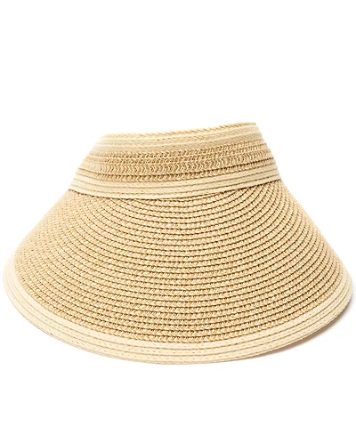 Vince Camuto Rollup Tweed Straw Visor Hat