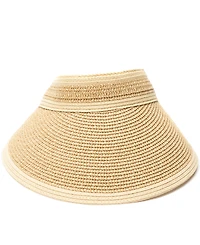 Vince Camuto Rollup Tweed Straw Visor Hat