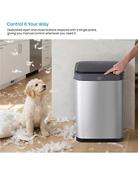 Home Zone Living Gallon Sensor Kitchen Trash Can with Motion Sensor Lid and Touch Controls, Stainless Steel