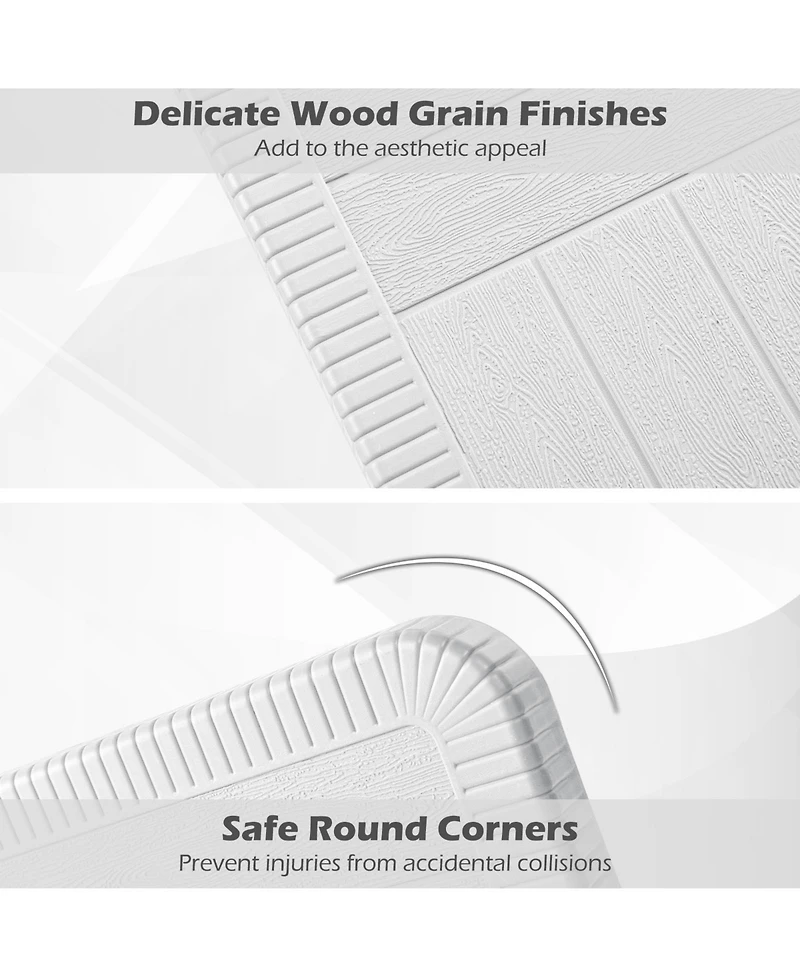 Sugift Outdoor Square Picnic Table Bench Set for 4-8 People with Umbrella Hole