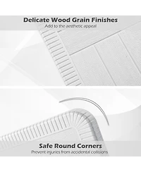 Sugift Outdoor Square Picnic Table Bench Set for 4-8 People with Umbrella Hole