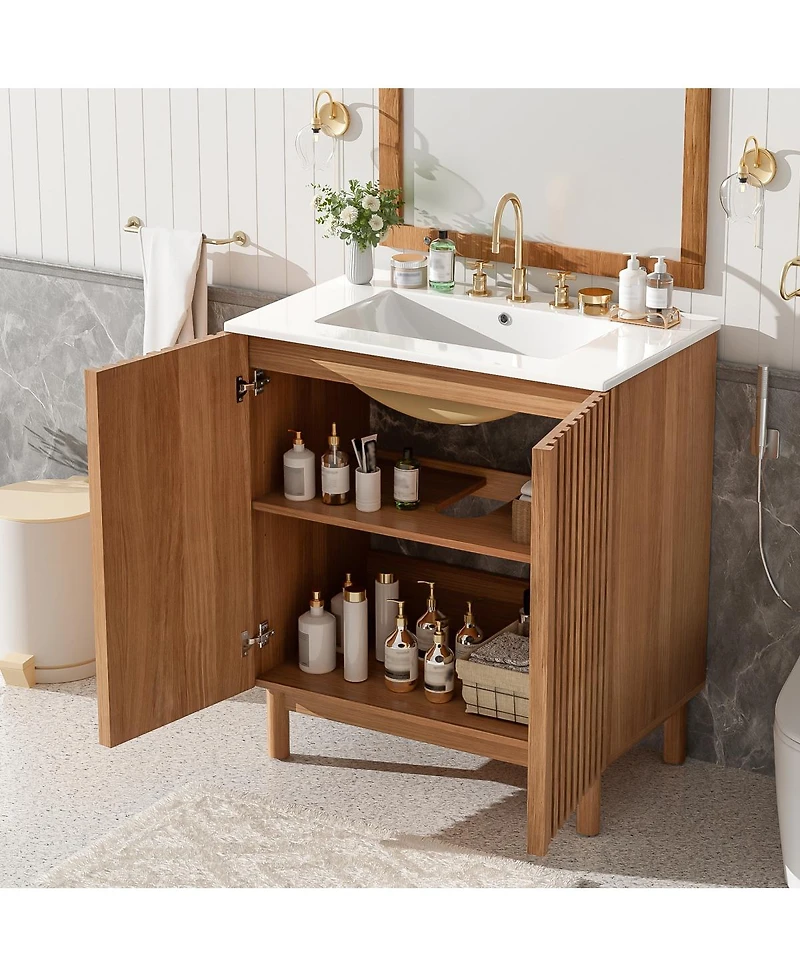 Sillysis Solid Wood Legs, Soft-Close Doors, Adjustable Shelf