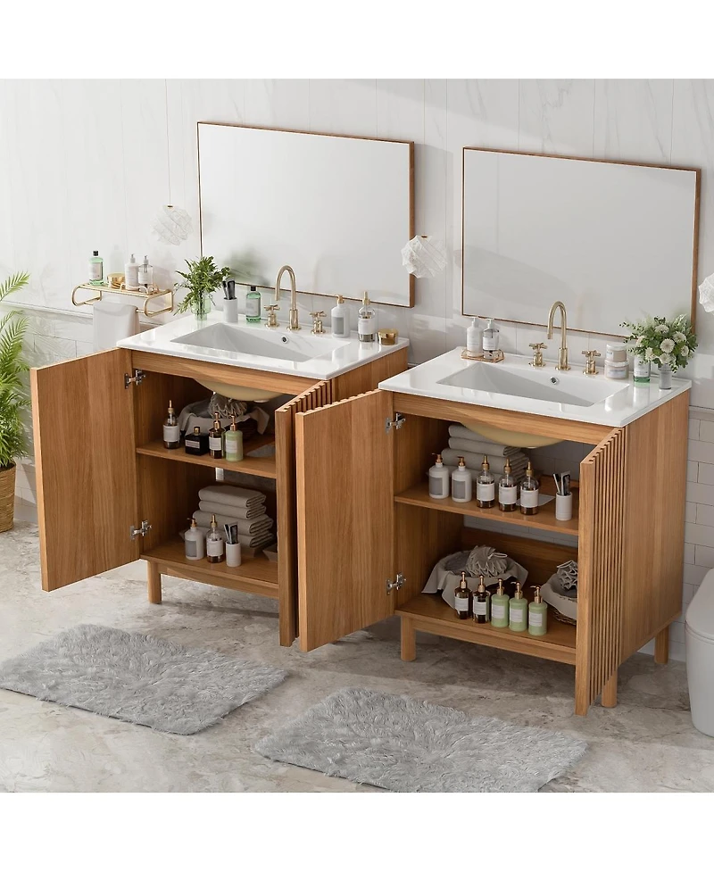 Sillysis Solid Wood Legs, Soft-Close Doors, Adjustable Shelf