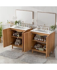 Sillysis Solid Wood Legs, Soft-Close Doors, Adjustable Shelf