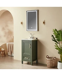 Sillysis Fully Assembled Solid Wood Freestanding Bathroom Vanity with Ceramic Sink, Soft Close Drawer for Small Spaces