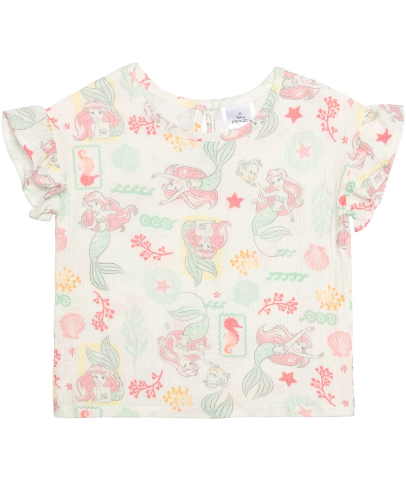 Disney Girls' 2T-6X Printed T-Shirt and Shorts, 2-Piece Set