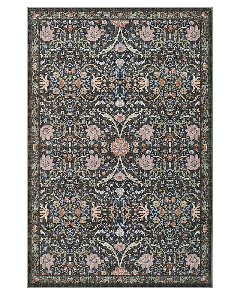Hunter Abrabella Washable Non-Slip Printed Chenille Accent Rug