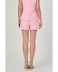 endless rose Women's Tweed Buttoned Shorts