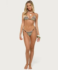 Edikted Women's Alayna Zigzag Triangle Bikini Top