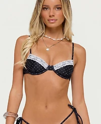 Edikted Women's Nicci Polka Dot Cupped Bikini Top