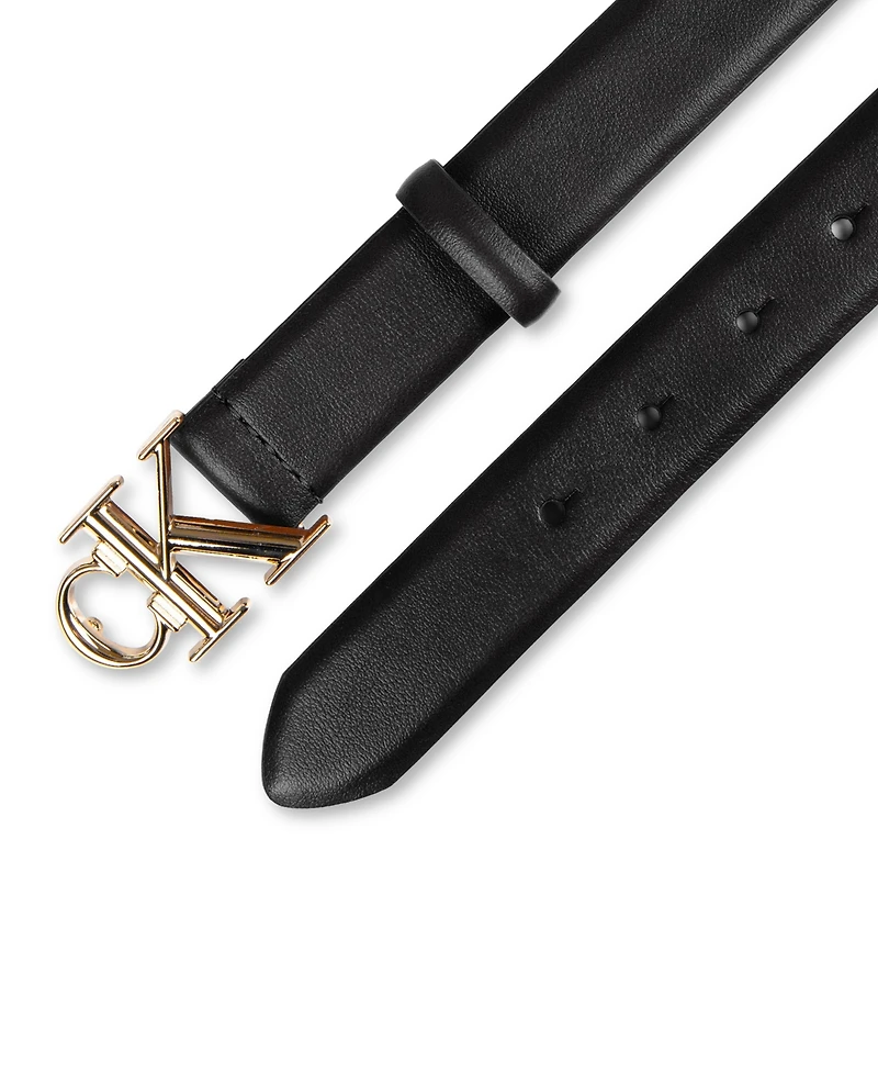 Calvin Klein Women's Ck Monogram Buckle Skinny Belt