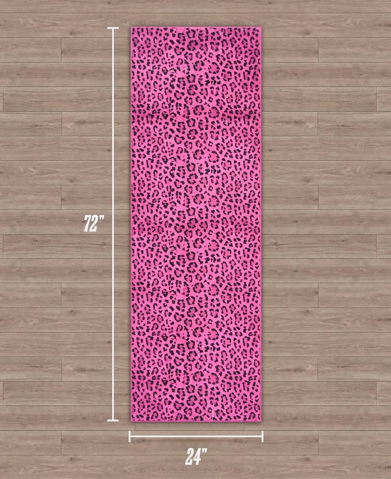 Juicy Couture Timeless Leopard Finely Soft Washable Runner Rug, 24" x 72"
