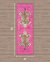 Juicy Couture Leopard Medallion Finely Soft Washable Runner Rug, 24" x 72"