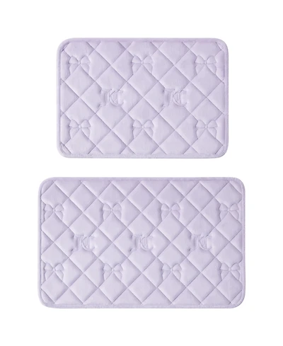 Juicy Couture Bow Lattice Orchid Quilted Memory Foam 2-Pc. Bath Mat