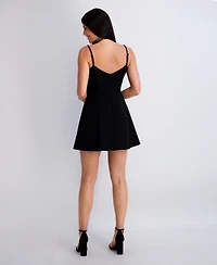 Siena Women's 3D Floral Applique Detail Mini Dress