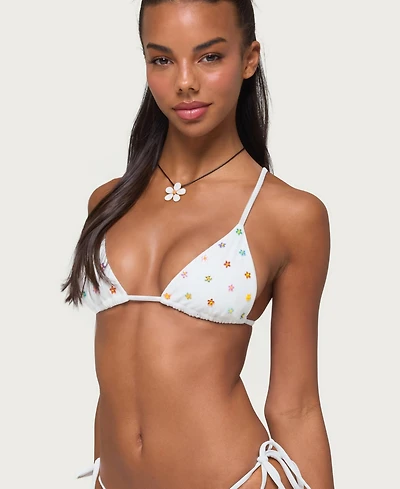 Edikted Women's Luz Beaded Triangle Bikini Top