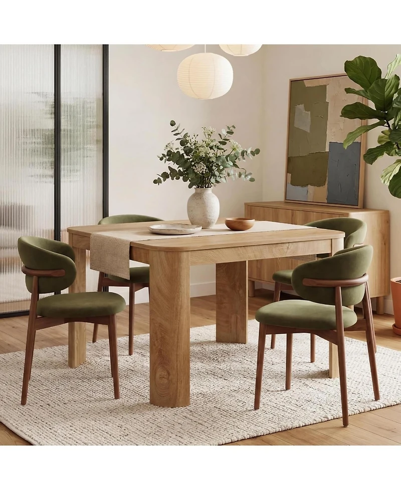 Tribesigns Square Dining Table with Rounded Corners, Modern 47" Kitchen Table for 4 People, Space Saving Dining Room Table (Only Table)