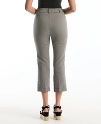 Rafaella Petite Gingham Print Porkchop Pocket Kick Flare Pants