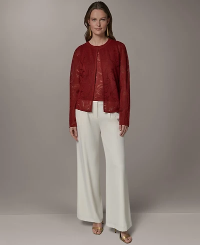Donna Karan New York Women's Crewneck Novelty Cardigan
