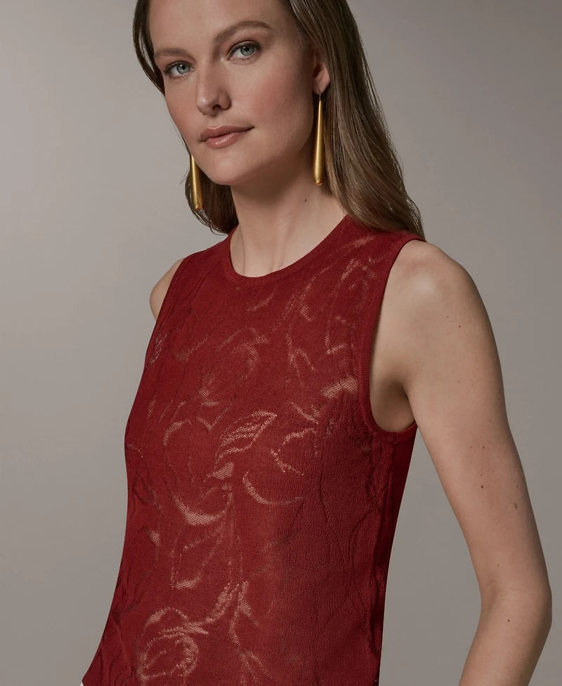 Donna Karan New York Women's Sleeveless Sheer Sweater