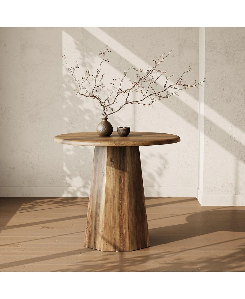 Tribesigns 31.5" Round Dining Table for 4, Wood Kitchen Table, Small Dinner Table