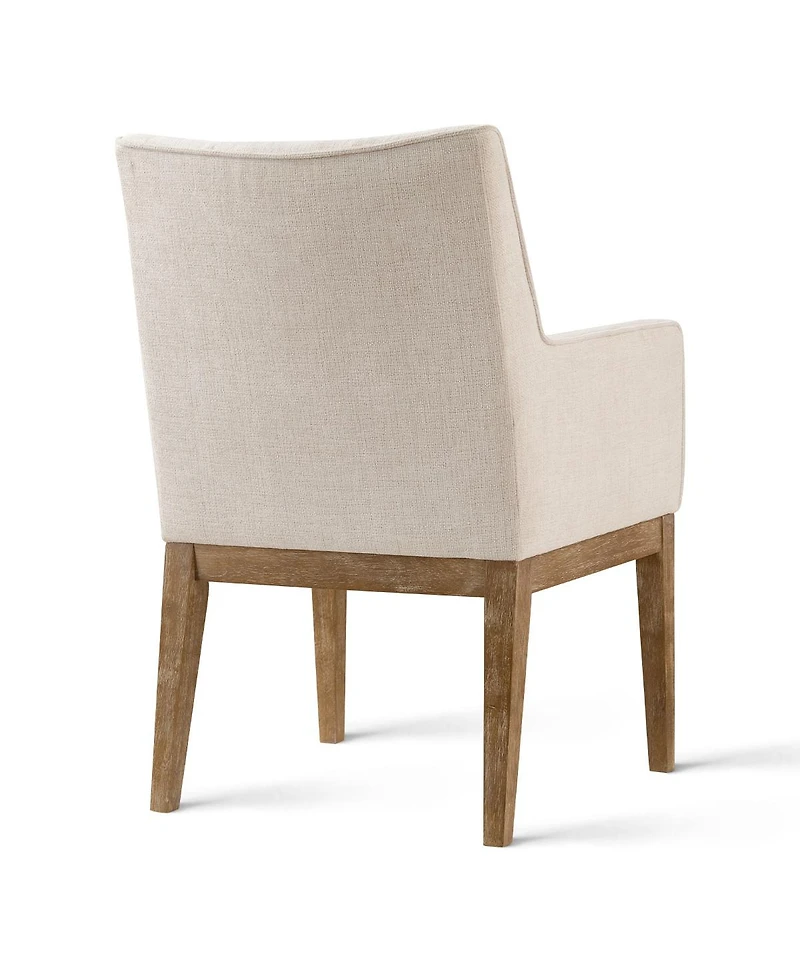 Maison Boucle Upholstered Dining Arm Chairs Set of 2, High Back, Solid Wood