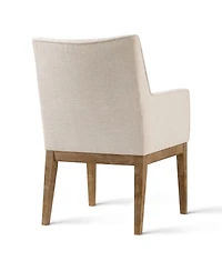 Maison Boucle Upholstered Dining Arm Chairs Set of 2, High Back, Solid Wood