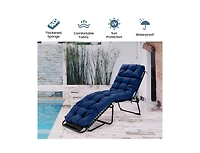Slickblue Outdoor Lounge Chaise Cushion with String Ties for Garden Poolside