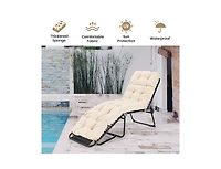 Slickblue Outdoor Lounge Chaise Cushion with String Ties for Garden Poolside
