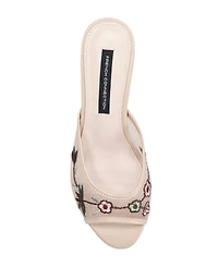 French Connection Womens Louvisa Embroidered Kitten Heel