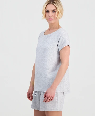 Style & Co Petite Luxsoft French Terry Raw-Hem Knit Top, Macy's Exclusive