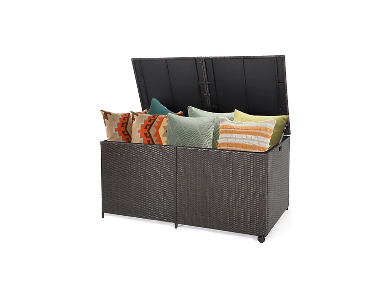 Slickblue 175 Gallon Outdoor Storage Box with Universal Wheels and Zippered Liner