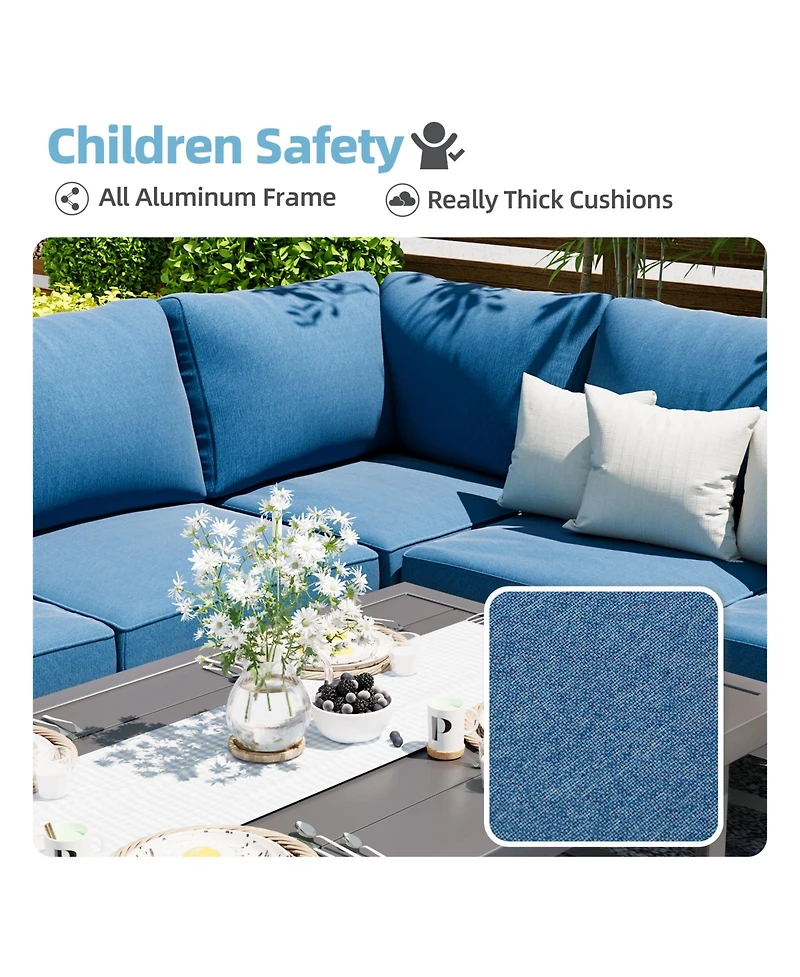 Aecojoy Aluminum Patio Furniture Set with Table and Chair