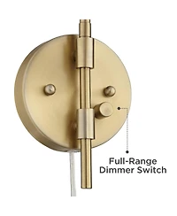 Marybel Adjustable Swing Arm Wall Lamp Dimmable Antique Brass Plug-In Light Fixture Down light Shade for Bedroom Bedside House Reading Living Room Hom