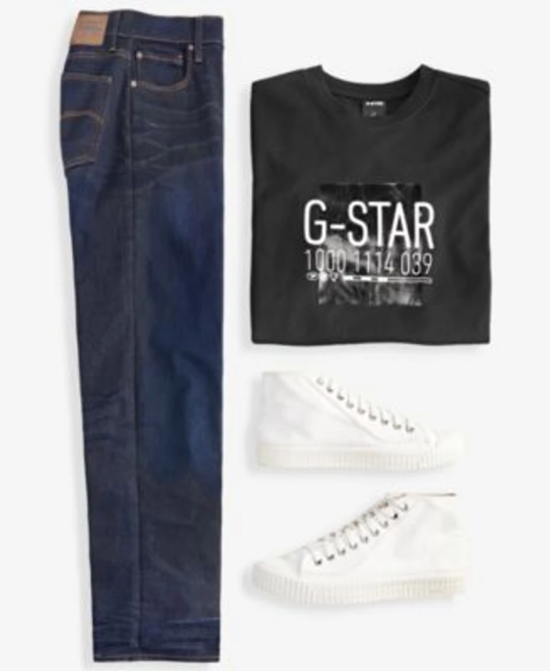G Star Raw Mens Slim Fit Jeans District Graphic T Shirt