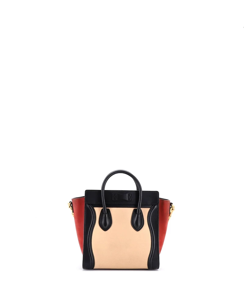 Pre-Owned Celine Nano Tricolor Luggage Bag Leather