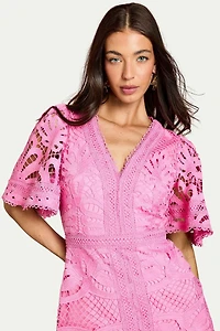Coast Women's Placement Lace Hanky Hem Dress