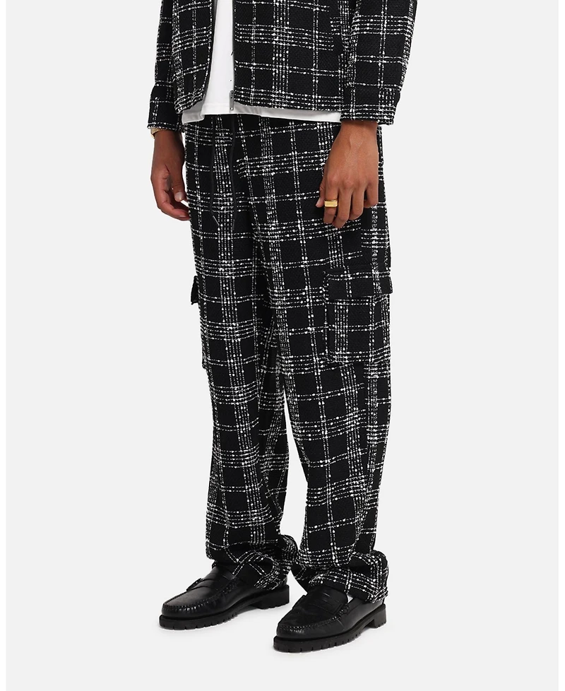 Xxiii Men's Boucle Tweed Plaid Cargo Pants