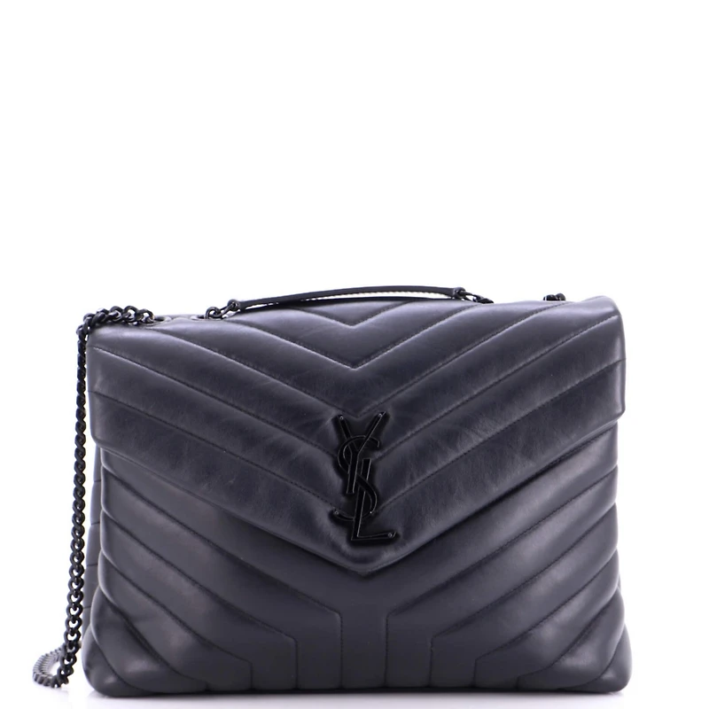 Pre-Owned Saint Laurent Medium Loulou Shoulder Bag Matelasse Chevron Leather