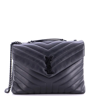 Pre-Owned Saint Laurent Medium Loulou Shoulder Bag Matelasse Chevron Leather