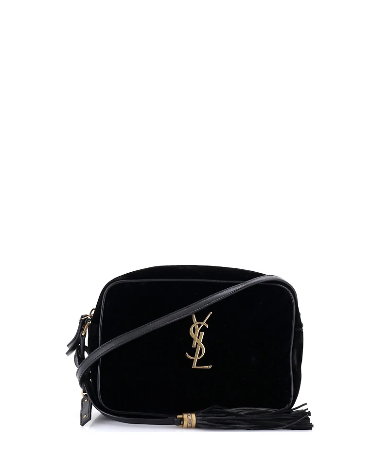 Pre-Owned Saint Laurent Small Lou Camera Bag Matelasse Chevron Velvet