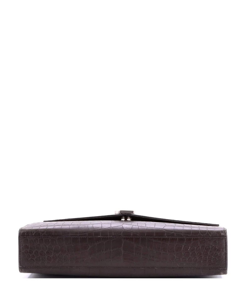 Pre-Owned Saint Laurent Large Classic Monogram Envelope Satchel Embossed Leather